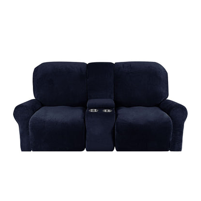 Soft 2-Seater Recliner Sofa Cover with Cup Holders