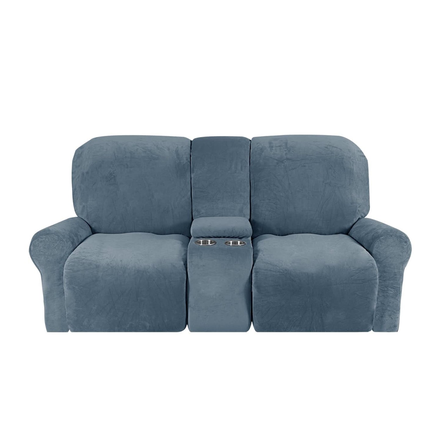 Soft 2-Seater Recliner Sofa Cover with Cup Holders