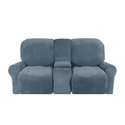 Soft 2-Seater Recliner Sofa Cover with Cup Holders