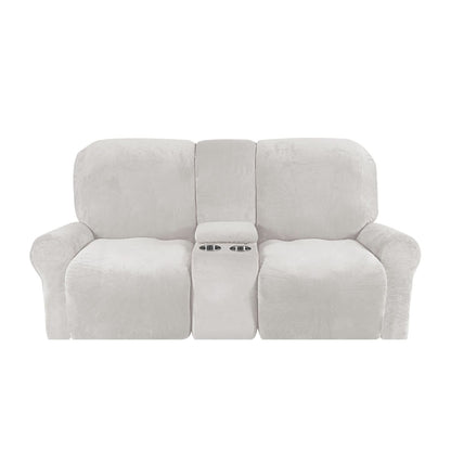 Soft 2-Seater Recliner Sofa Cover with Cup Holders