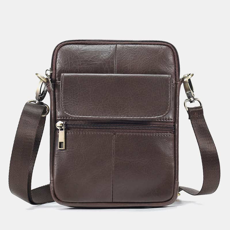 Men's Classic Leather Crossbody Messenger Bag