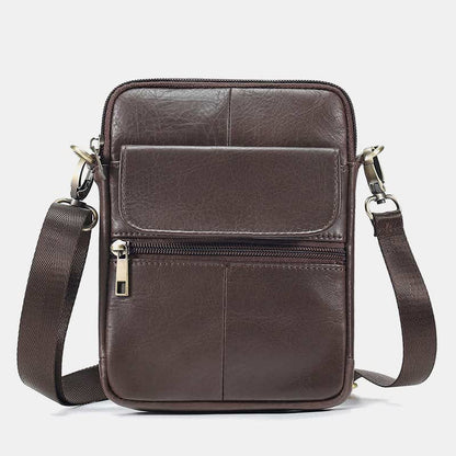 Men's Classic Leather Crossbody Messenger Bag