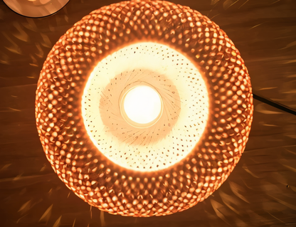 Rustic Bamboo Desk Lamp – Natural Woven Table Light