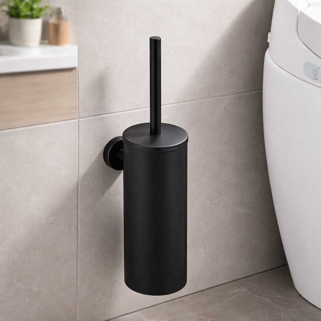 Sleek Stainless Steel Toilet Brush Set with Compact Design - Fesara