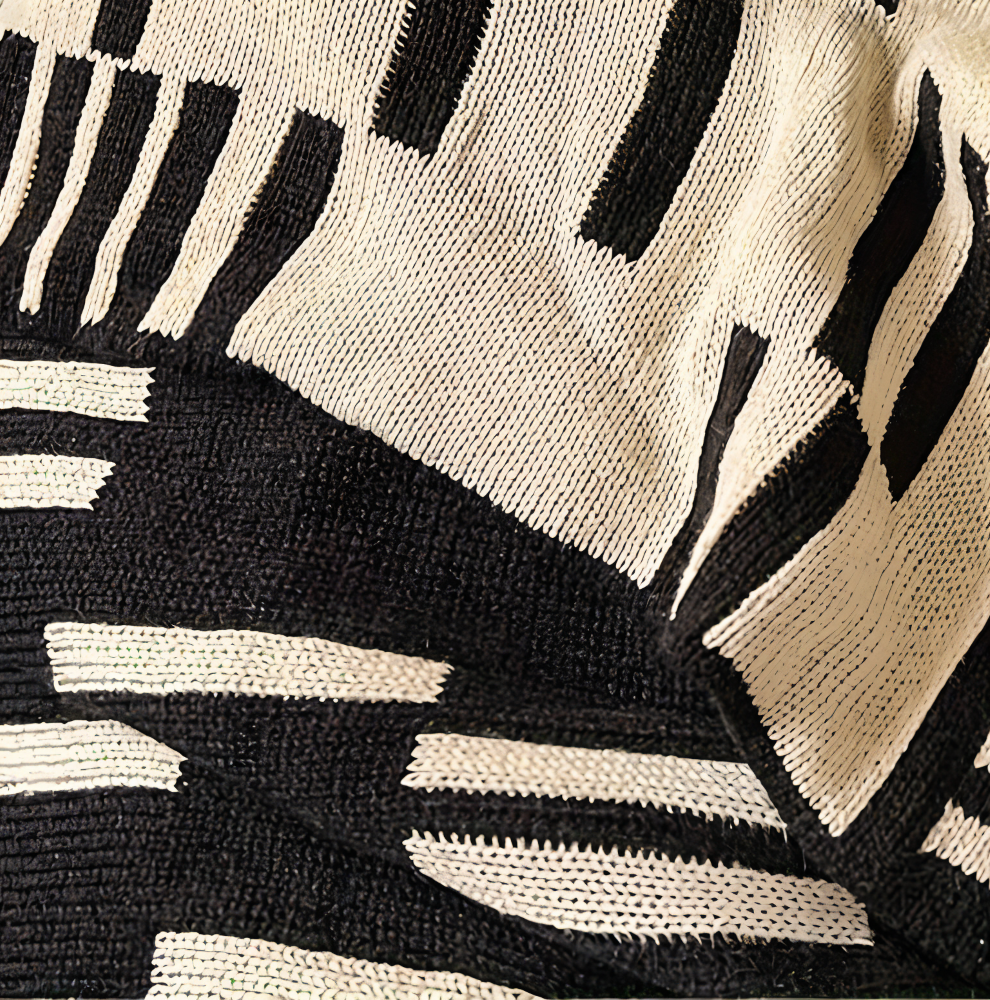 Cozy Plaid Knitted Blanket Beige Black
