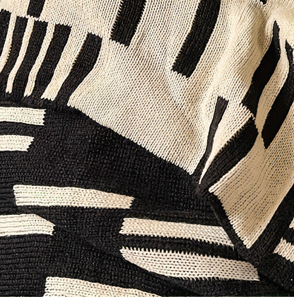 Cozy Plaid Knitted Blanket Beige Black