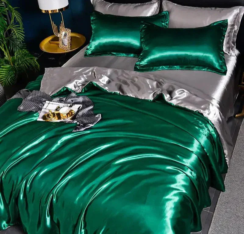 Soft Satin Bedding Duvet Cover Set