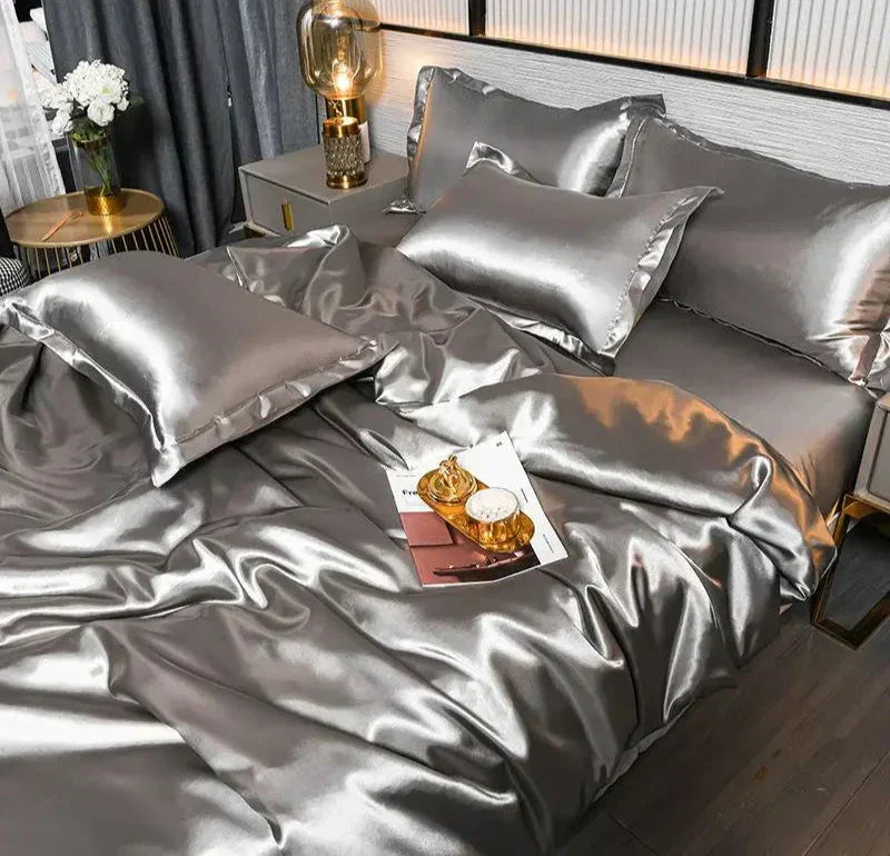 Soft Satin Bedding Duvet Cover Set - Fesara