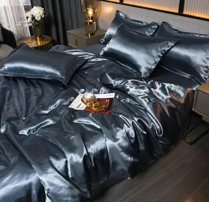 Soft Satin Bedding Duvet Cover Set