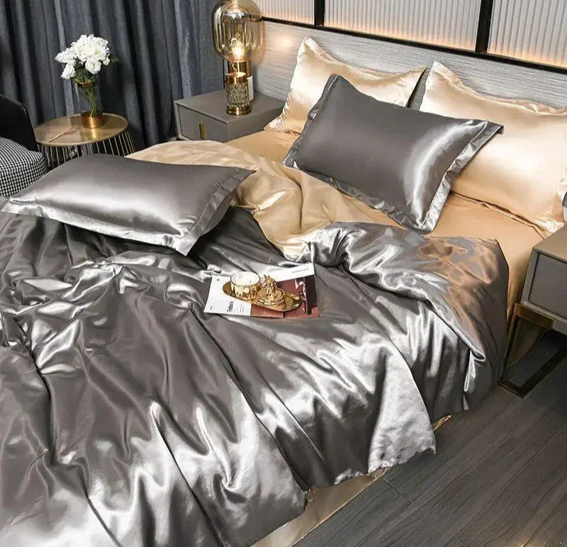 Soft Satin Bedding Duvet Cover Set