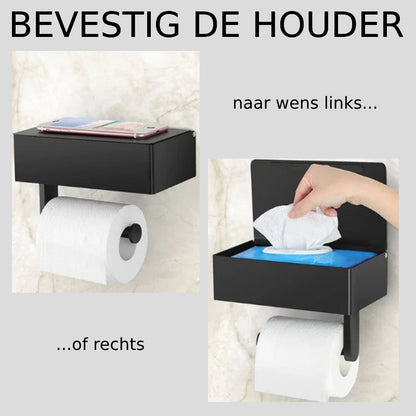 Modern Bathroom Toilet Paper Holder with Storage Shelf