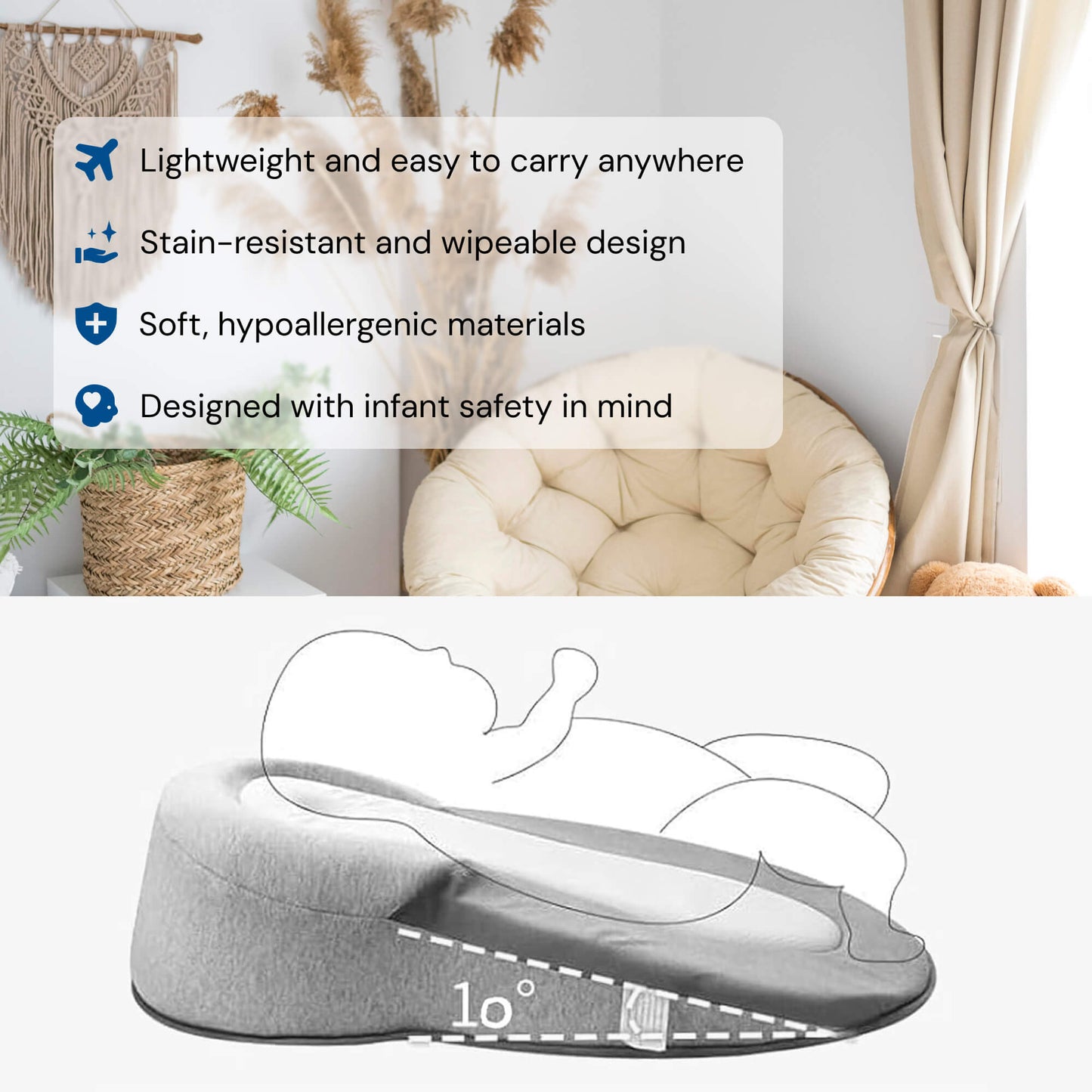 Baby Anti Reflux Sleep Pillow Wedge