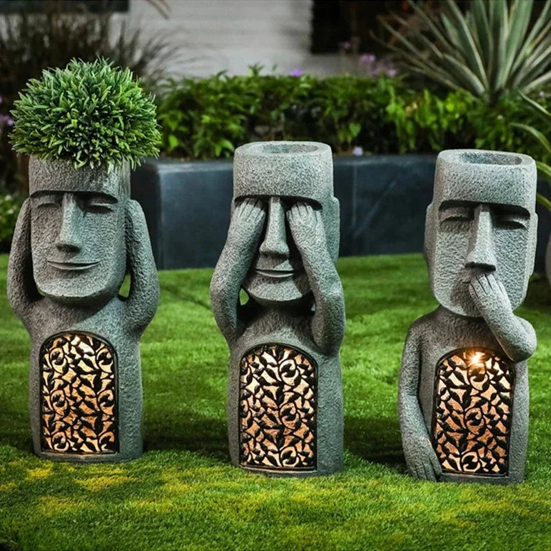 Colorful Island Garden Statue with LED Glow
