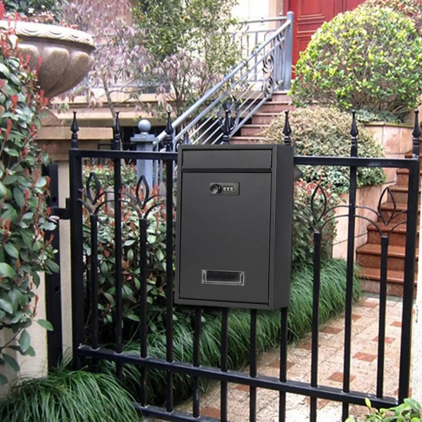 NoirGuard | Secure Stylish Black Letterbox with Combination Lock 4