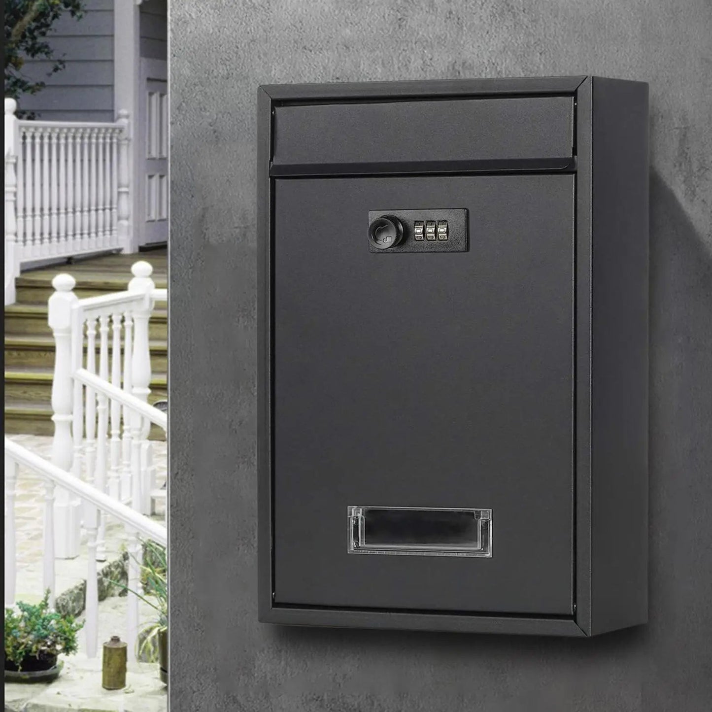 NoirGuard | Secure Stylish Black Letterbox with Combination Lock 7