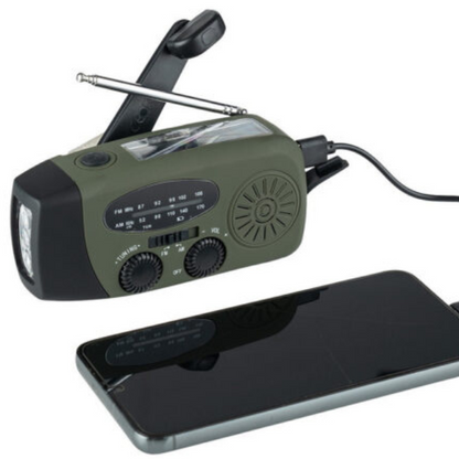 Portable Emergency Radio with Flashlight and Charger