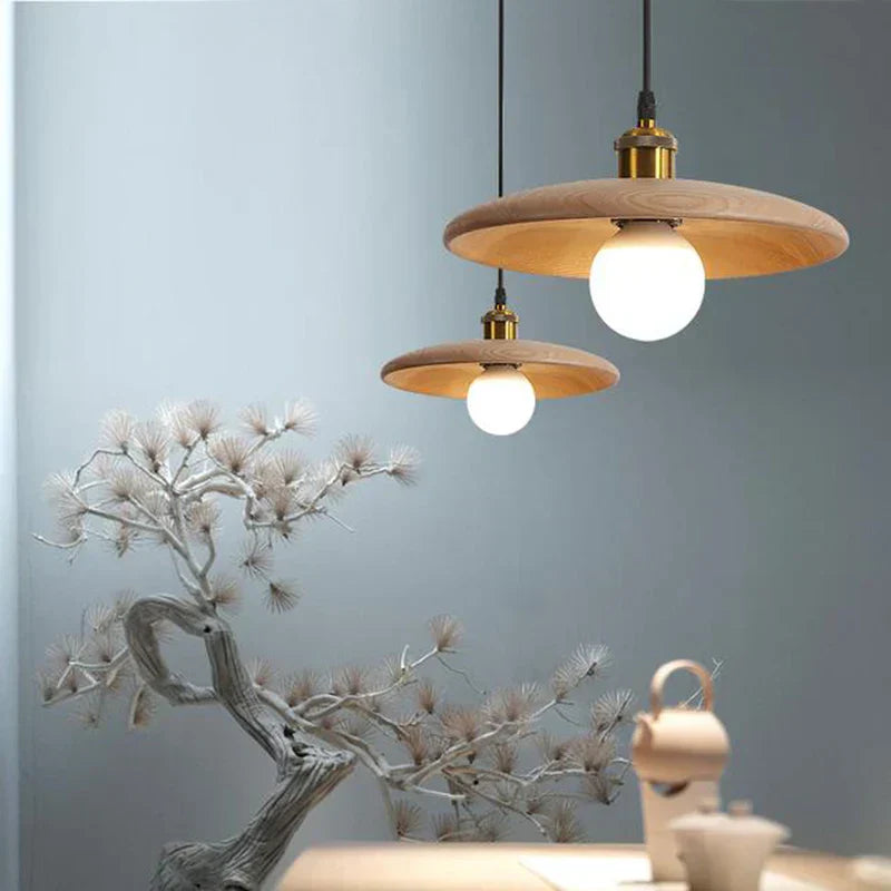 Rustic Wooden Hanging Light