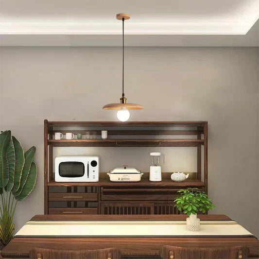 Rustic Wooden Hanging Light - Fesara
