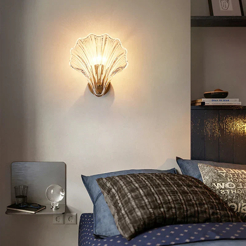 Seashell Glass Coastal Wall Light - Fesara