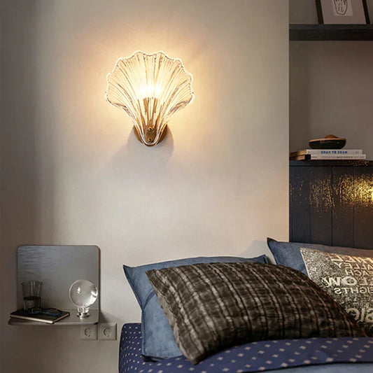 Seashell Glass Coastal Wall Light - Fesara