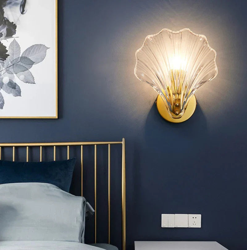 Seashell Glass Coastal Wall Light