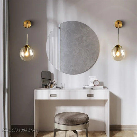 Stylish Nordic Glass Wall Light for Living Room - Fesara