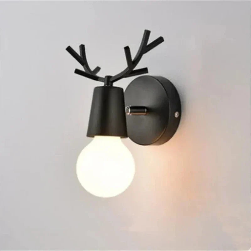 Rustic Deer Antler Wall Lamp