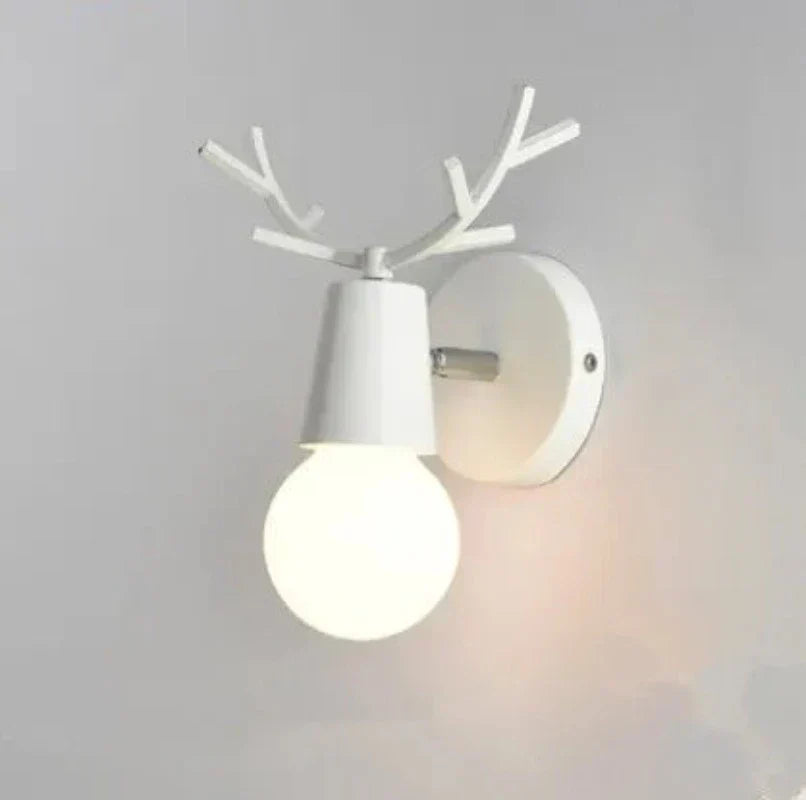 Rustic Deer Antler Wall Lamp