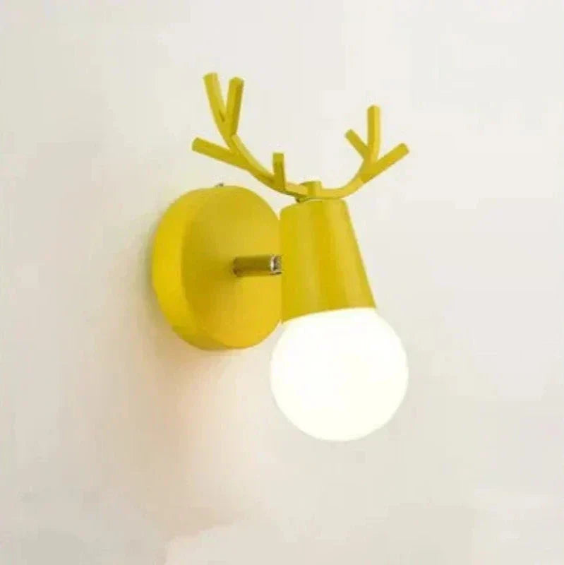 Rustic Deer Antler Wall Lamp