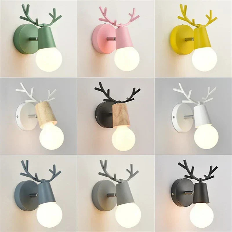 Rustic Deer Antler Wall Lamp