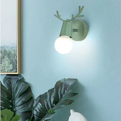 Rustic Deer Antler Wall Lamp