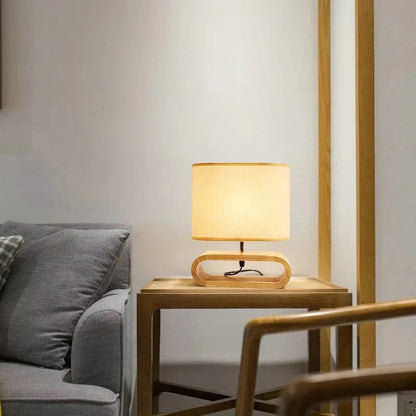 Rustic Wood Table Lamp with Cozy Warm Glow