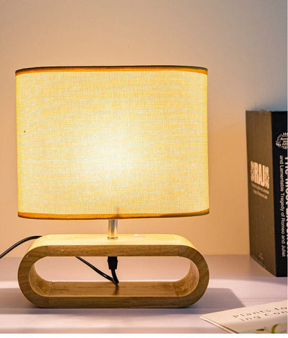 Rustic Wood Table Lamp with Cozy Warm Glow
