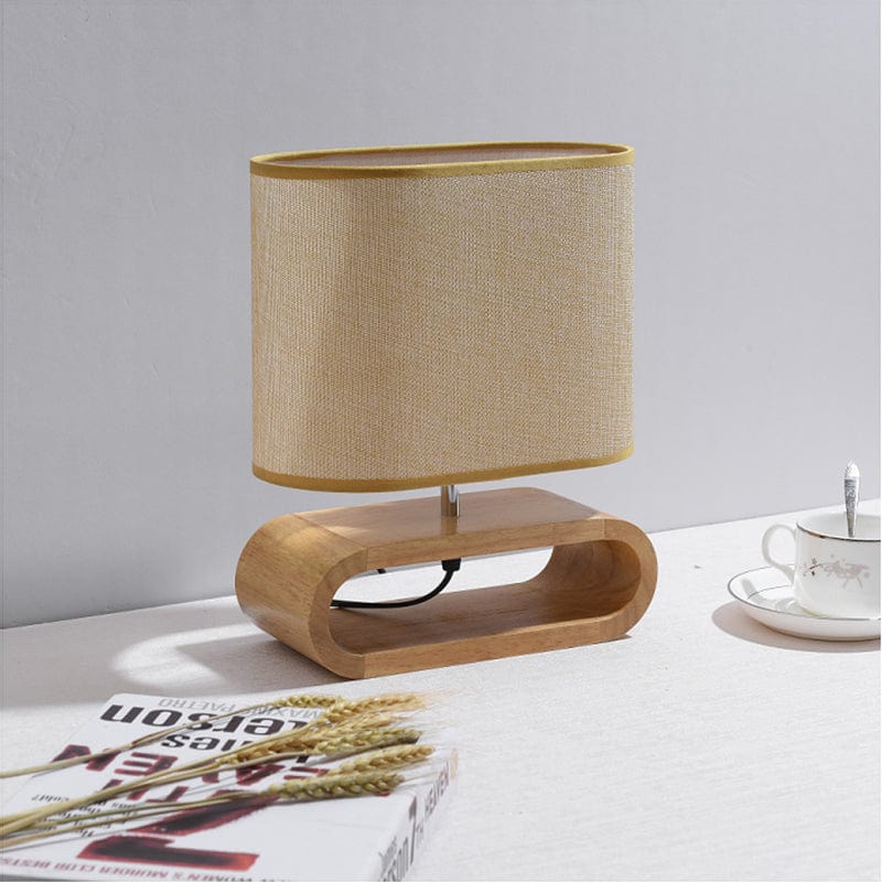 Rustic Wood Table Lamp with Cozy Warm Glow