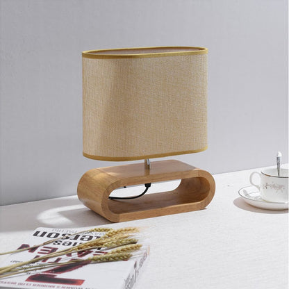Rustic Wood Table Lamp with Cozy Warm Glow
