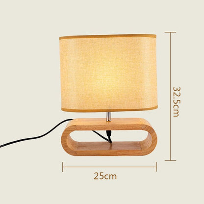 Rustic Wood Table Lamp with Cozy Warm Glow - Fesara