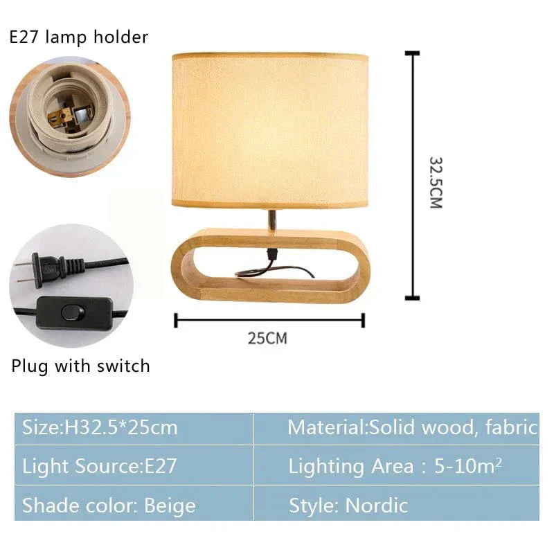 Rustic Wood Table Lamp with Cozy Warm Glow