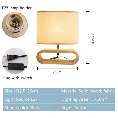 Rustic Wood Table Lamp with Cozy Warm Glow