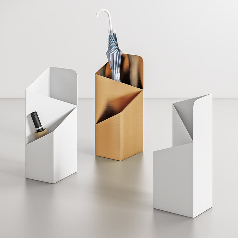Slim Metal Umbrella Stand with Water Tray - Fesara