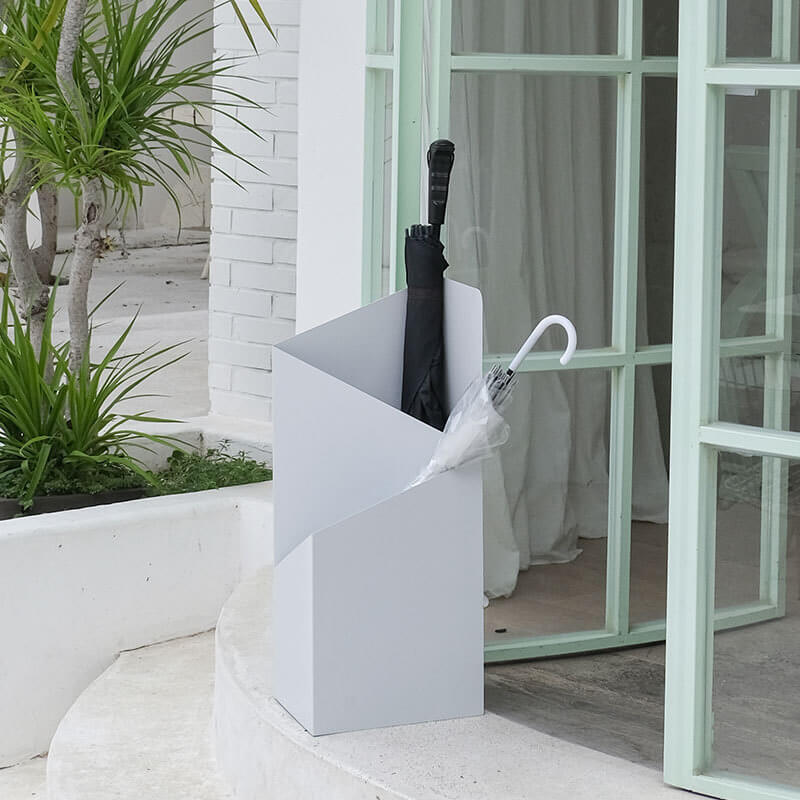 Slim Metal Umbrella Stand with Water Tray