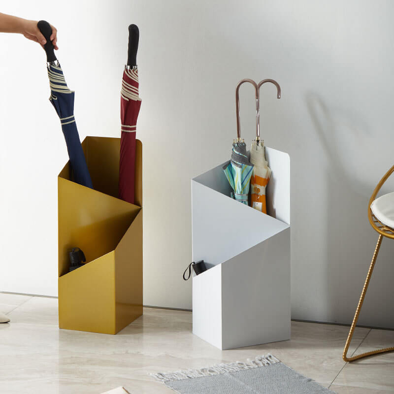 Slim Metal Umbrella Stand with Water Tray