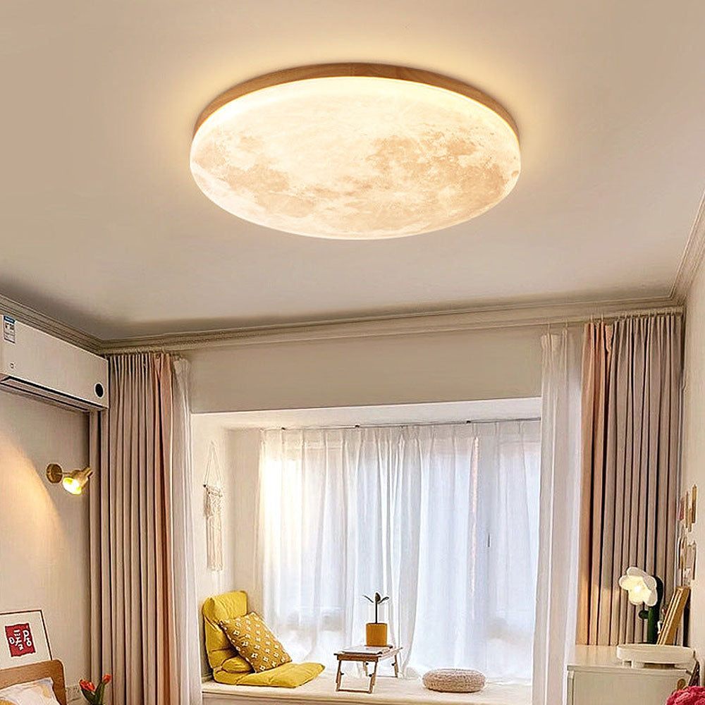 Glowing Moon Ceiling Light With Warm LED Glow