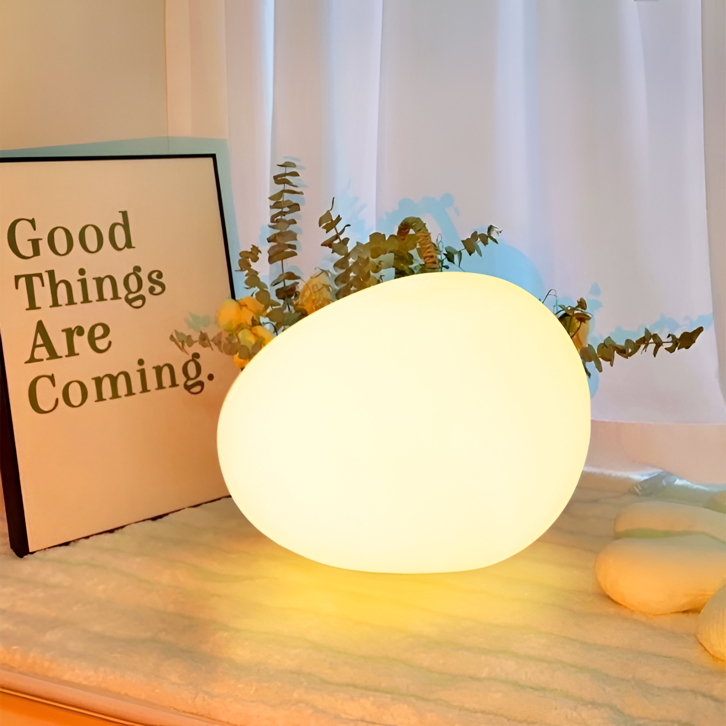 Rustic Rock-Style LED Desk Lamp
