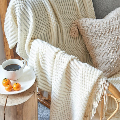 Soft Plush Knitted Throw Blanket for Home Decor - Fesara