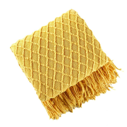 NordicWeave | Cozy Textured Knitted Throw Blanket for Sofa or Bed 29