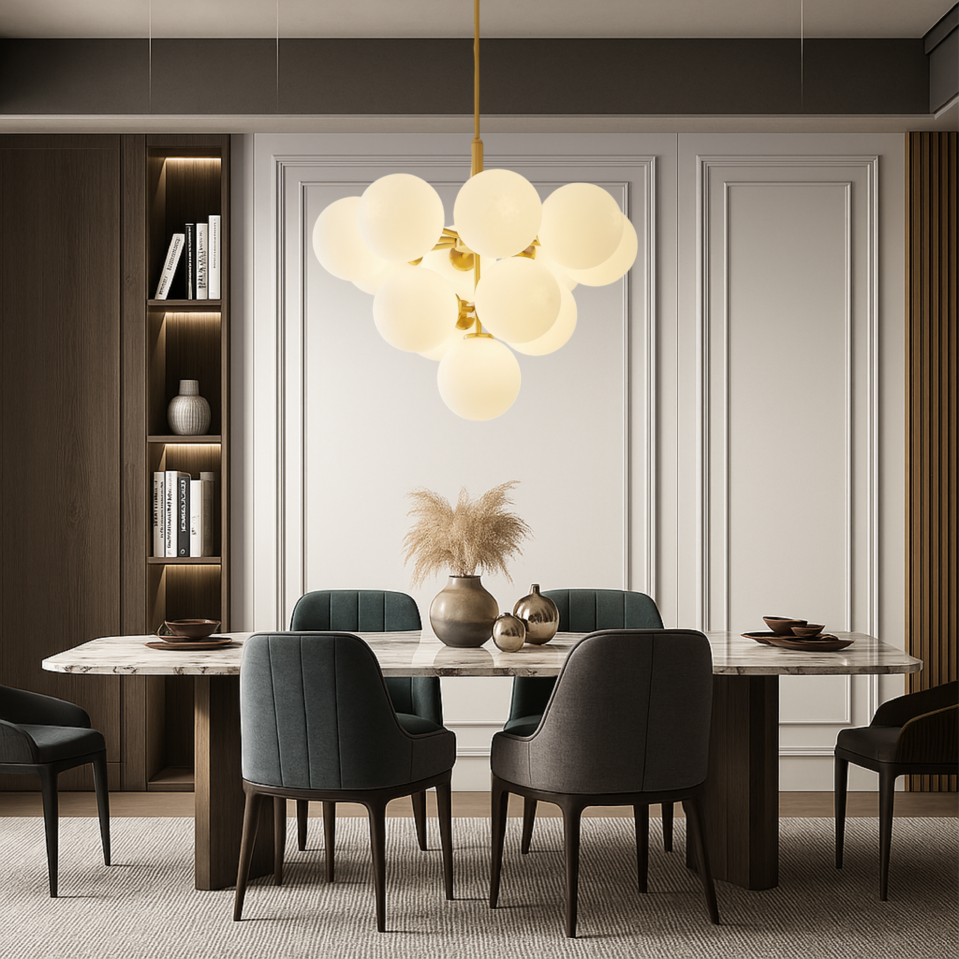 Bright Modern Crystal Ball Chandelier Light - Fesara