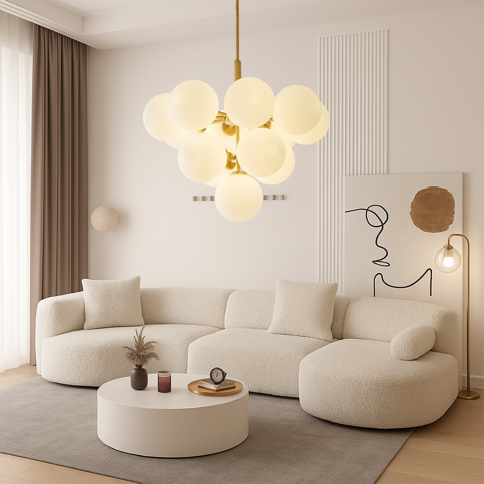 Nordic ball chandelier 2