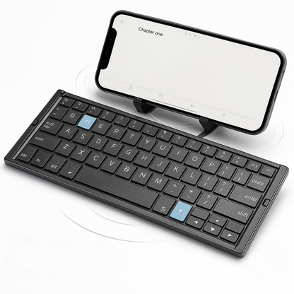 Compact Wireless Bluetooth Keyboard with Phone Stand - Fesara