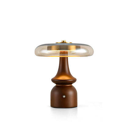 Warm Amber Glass Table Lamp
