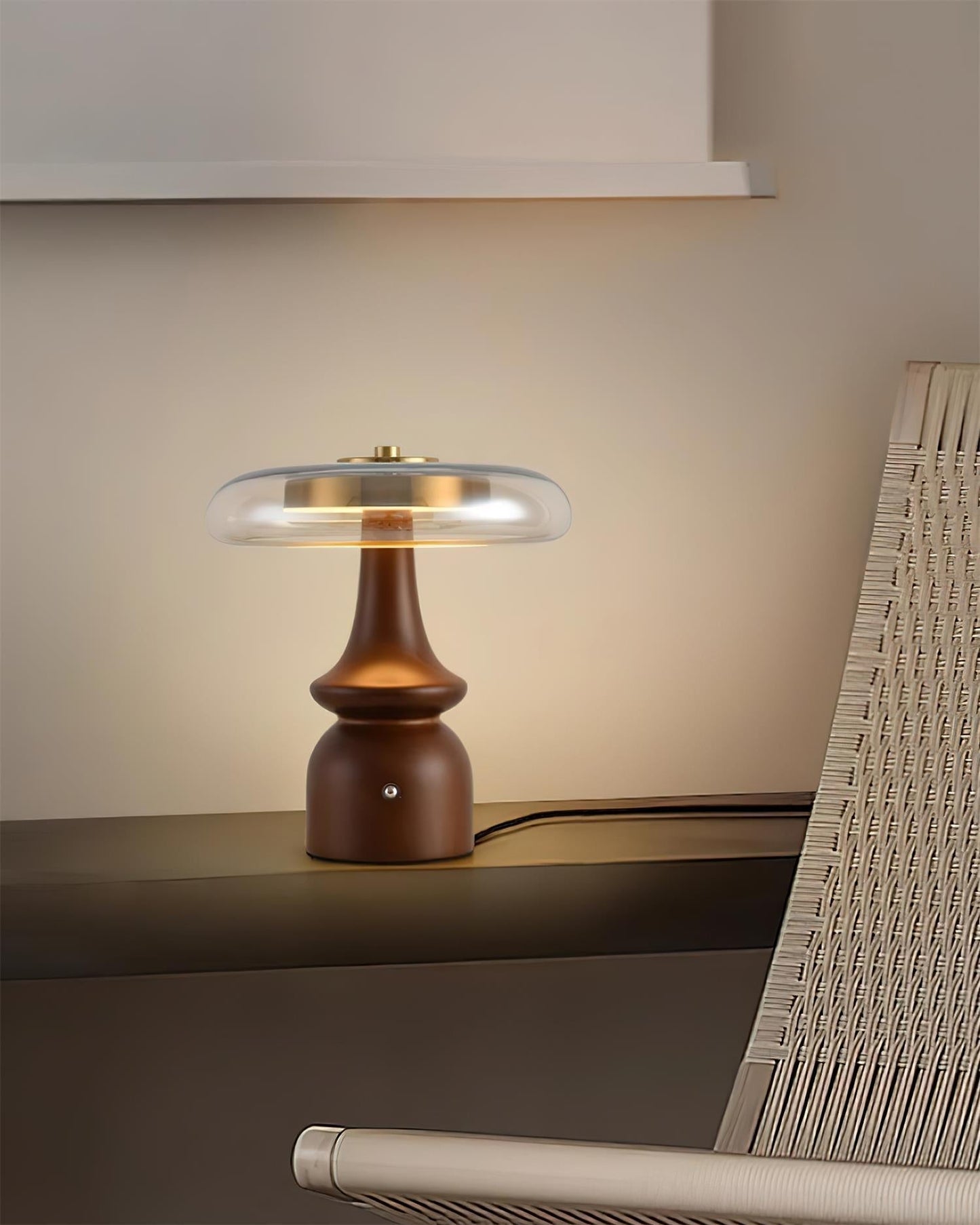 Warm Amber Glass Table Lamp
